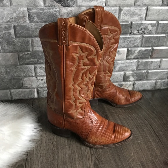 tony lama lizard boots pointed toe